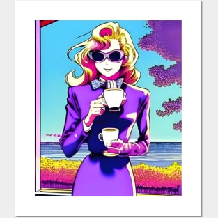 Coffee lover - Girl Drinking Coffee Posters and Art